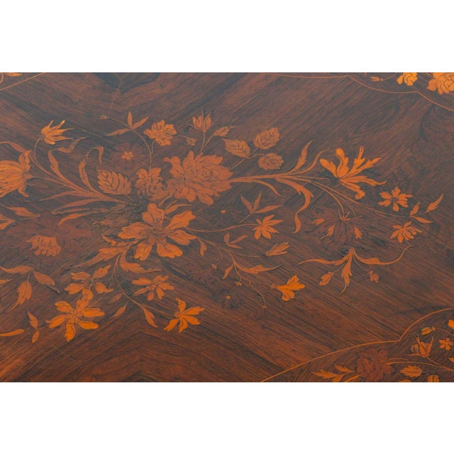 Louis XV Style Marquetry Kingwood Table, 19th C. For Sale - Image 4 of 7