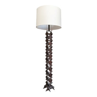 French Brutalist Iron Floor Lamp For Sale