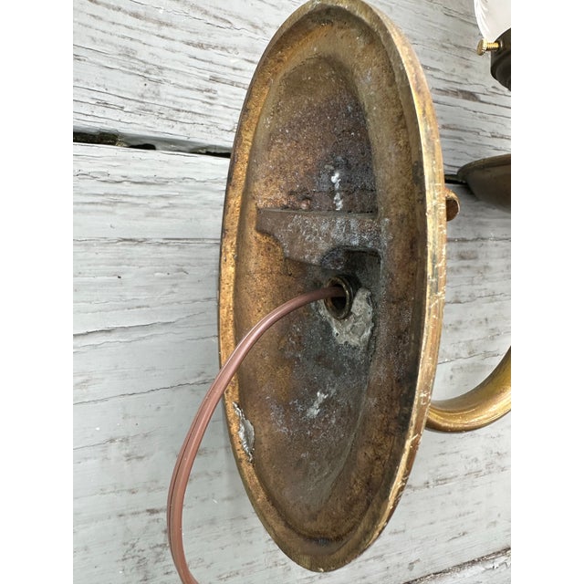Old Lights On is pleased to offer this amazing pair of vintage brass sconces with vintage Gillinder shades. They are...