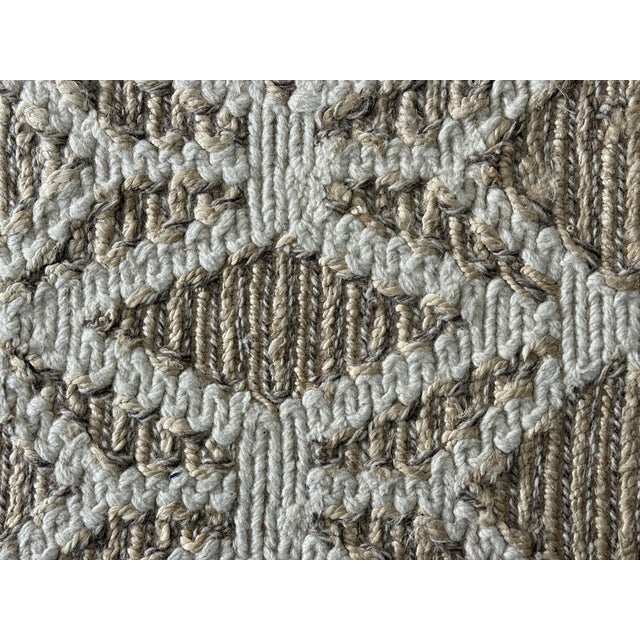 Textile 9ft × 11ft 11in West Elm Geometric Wool Jute Area Rug For Sale - Image 7 of 12