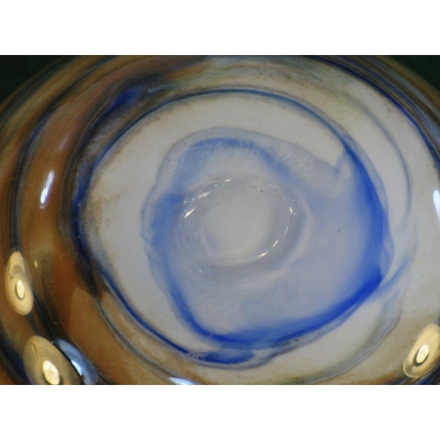 Late 20th Century Late 20th Century Art Glass Vase Micheal Nourot Cased Rust and Blue For Sale - Image 5 of 13