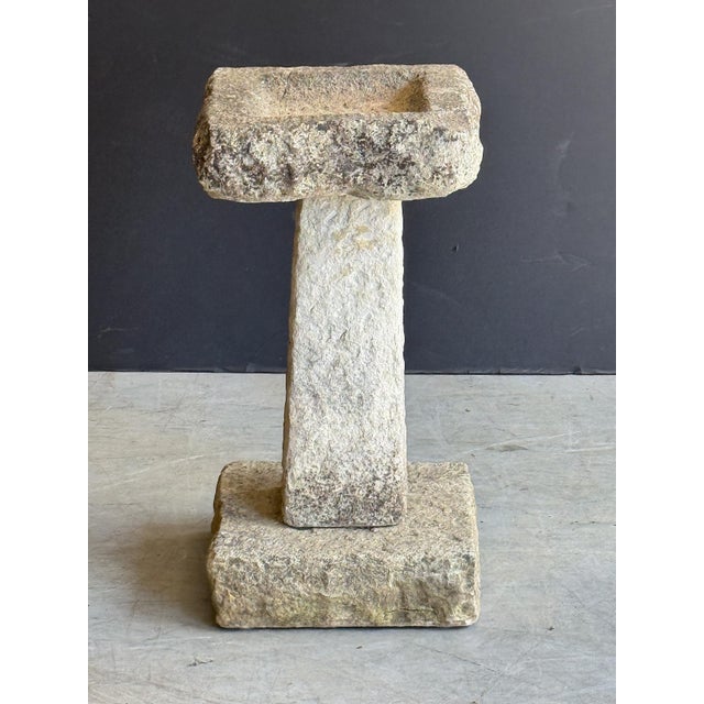 Gray English Garden Stone Square Bird Bath For Sale - Image 8 of 10