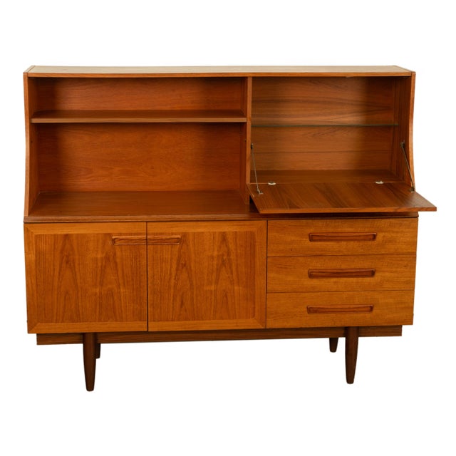 Mid Century Modern Danish Style Teak Credenza Bar Sideboard Buffet G Plan 1960s For Sale - Image 9 of 12