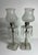Victorian Early 20th Century Electrified Clear Luster Boudoir Lamps With Frosted Grape Shades - Pair For Sale - Image 3 of 12