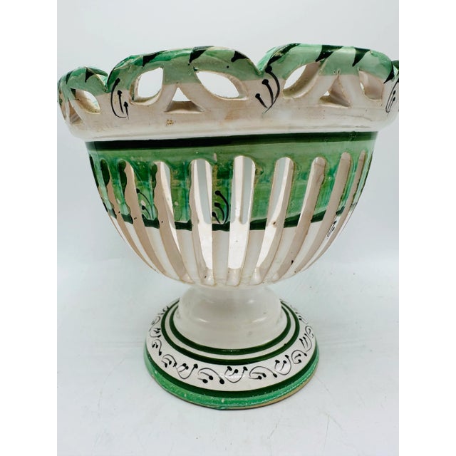 Palm Beach Style Ceramic Reticulated Bowl For Sale - Image 4 of 9