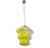 Bespoke Italian Organic Lemon Yellow White Step Tulip Murano Glass Pendant Light For Sale