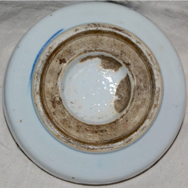 Early 1900s Blue and White Asian Pierced Ceramic Incense Burner For Sale - Image 4 of 13