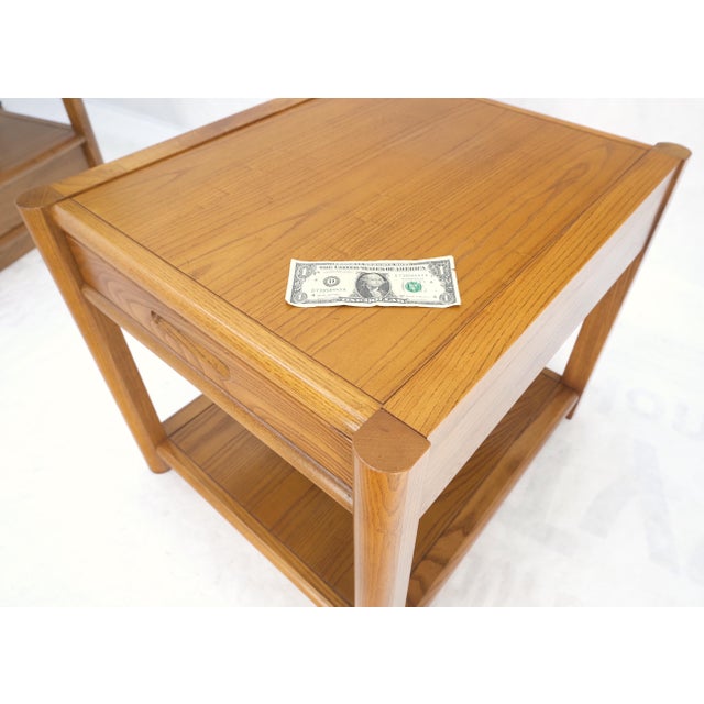 Pair Quality Glass Top One Drawer Side End Tables Nightstands Thomasville Mint! For Sale - Image 13 of 18