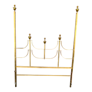1970s Hollywood Regency Brass Queen Headboard – Attributed to Mastercraft