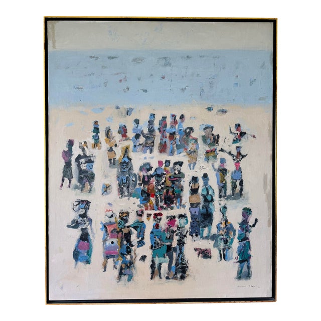 Arnold Blanch “Untitled (Figures by the Beach)” Oil on Canvas, 1960 For Sale