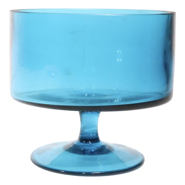 Mid 20th Century Pedestal Bowl Made in Poland by Krosno For Sale