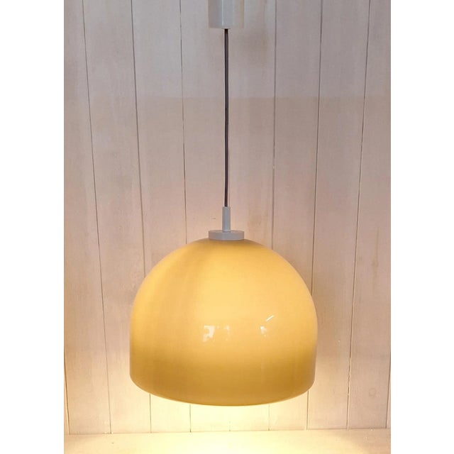Plastic Vintage German Ceiling Lamp with Beige Plastic Shade, 1970s For Sale - Image 7 of 7
