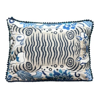 Blue Moon Tiger Decorative Pillow With Down/Feather Insert For Sale