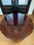 Brown Attributed to Hickory Chair Company Flame Mahogany Round Coffee Table With Brass Sabots For Sale - Image 8 of 12