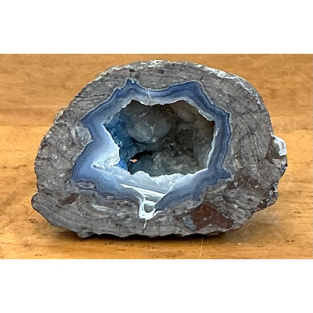 Cerulean Vintage Blue Quartz Geode For Sale - Image 8 of 12