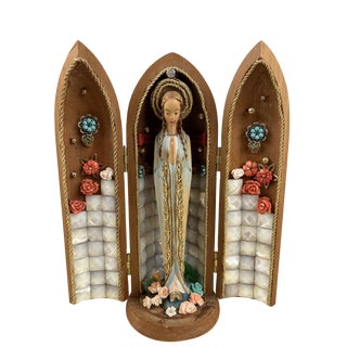Statuette of the Madonna with 18K Gold and Precious Stones, Italy, 1981 For Sale