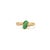Modern Pear Cut Natural Emerald and Diamond Bypass Ring Size 5.5 in 14k Yellow Gold For Sale - Image 3 of 13