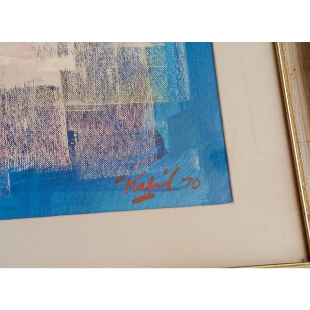 1970s Khaled Al-Rahal, Middle Ages Scene, 1970, Oil on Canvas For Sale - Image 5 of 10