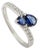 Two Stone Pear Cut Sapphire & Diamond Bypass Ring in 14k Solid Gold Size 6 For Sale