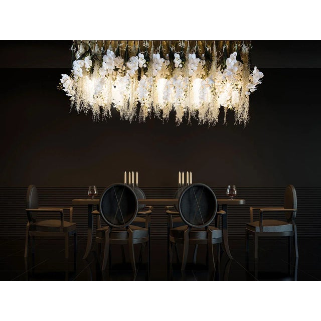 Flower Power Ceiling Lamp with Murano Glass and Artificial Orchids from VGnewtrend For Sale - Image 4 of 6