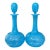 Beautiful pair of antique French blue opaline glass decanters with stoppers // large perfume / scent bottles // vanity decor // boudoir For Sale