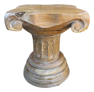 Weathered Classical Column Pedestal in the Grand Tour Taste