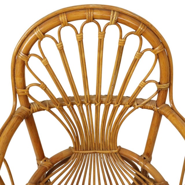 Vintage Rattan Chair Armchair, 1970s For Sale - Image 9 of 11