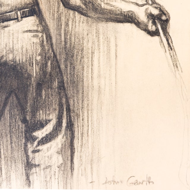 Drawing/Sketching Materials Study of Man With Bullwhip - John Garth, C. 1930s For Sale - Image 7 of 11