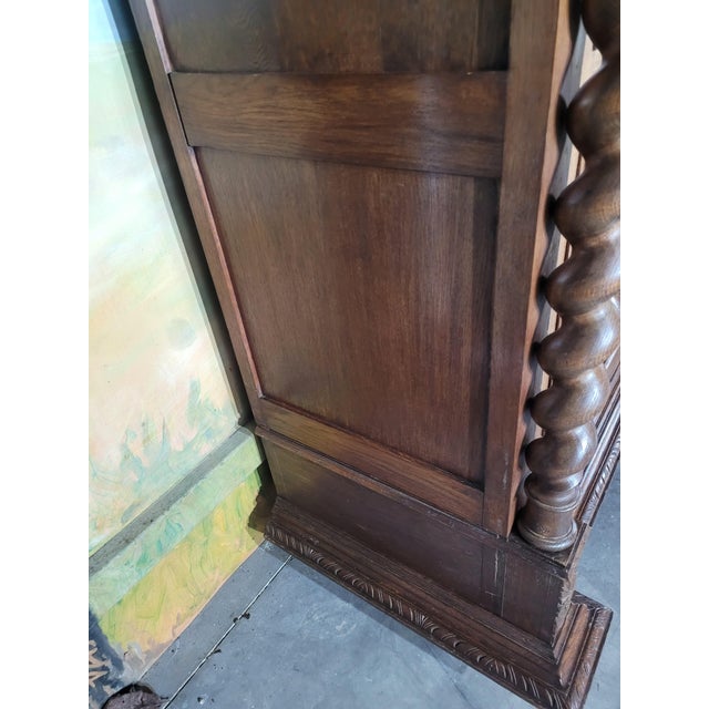 Brown Large Solid Oak Bookcase, 1890s For Sale - Image 8 of 13