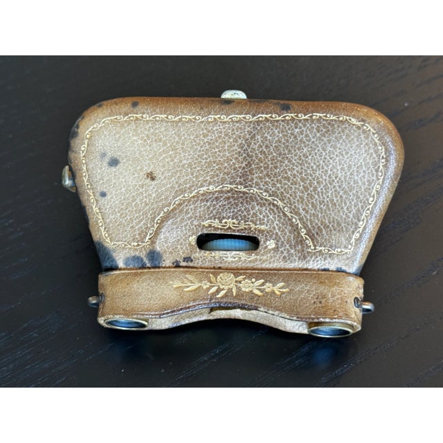 Mid 20th Century Pair of Folding Opera Glasses Tooled Leather in Purse Form For Sale - Image 5 of 7