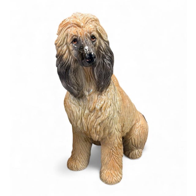 Ceramic Monumental Glazed Afghan Hound Figure, Made in Italy For Sale - Image 7 of 10