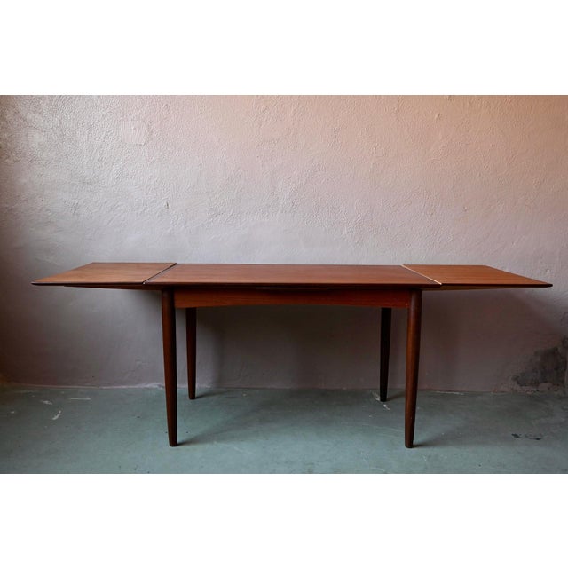 Vintage Scandinavian Teak Dining Table with Spindle Legs and Extendable Leaves, 1970s For Sale - Image 12 of 18