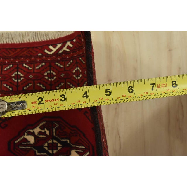 Turkmen Runner 2’7” X 9’8” Red Wool Vintage Tribal Hand-Knotted Oriental Rug For Sale - Image 10 of 12