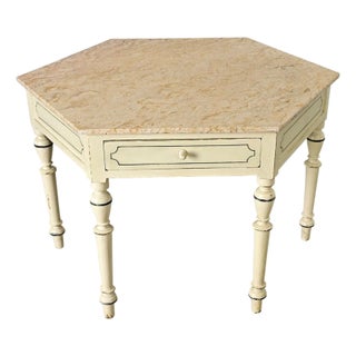 English 19th Century Octagonal Table with Marble Top For Sale
