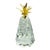 Late 20th Century Tall Crystal Pineapple With Gold Crown of Leaves For Sale