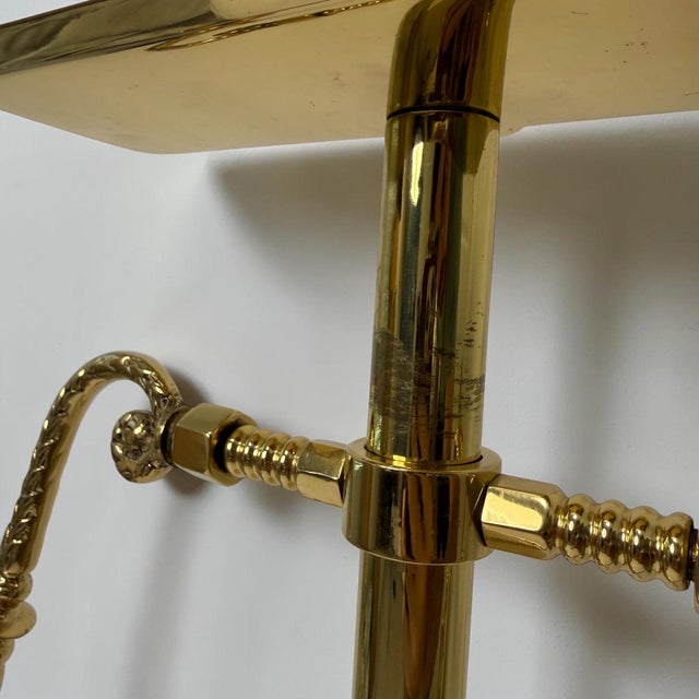 Vintage Mid Century Gentlemens Valet Brass Gentlemens Butler Coat Floor Stand For Sale - Image 10 of 12