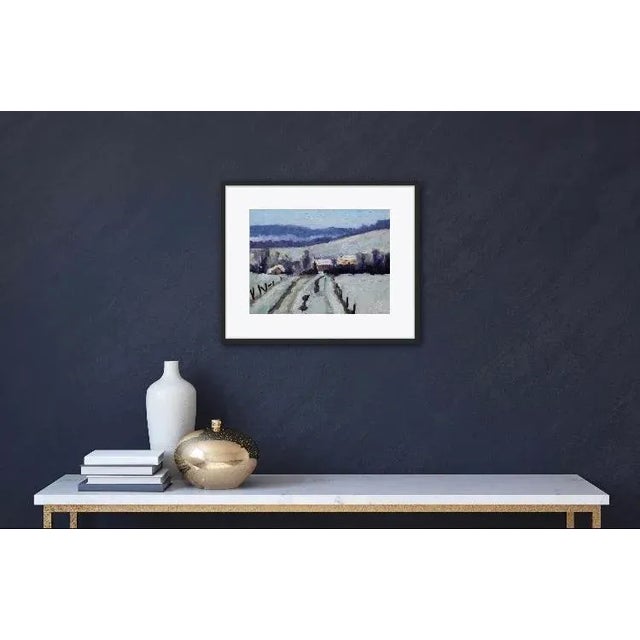 "Winter Backroads Virginia City, Nevada" Contemporary Impressionist Winter Landscape Oil Painting For Sale - Image 11 of 12