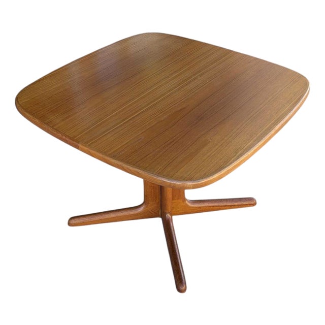 Refinished Scandinavian Modern Teak Square Dining Table, Mid-Century For Sale