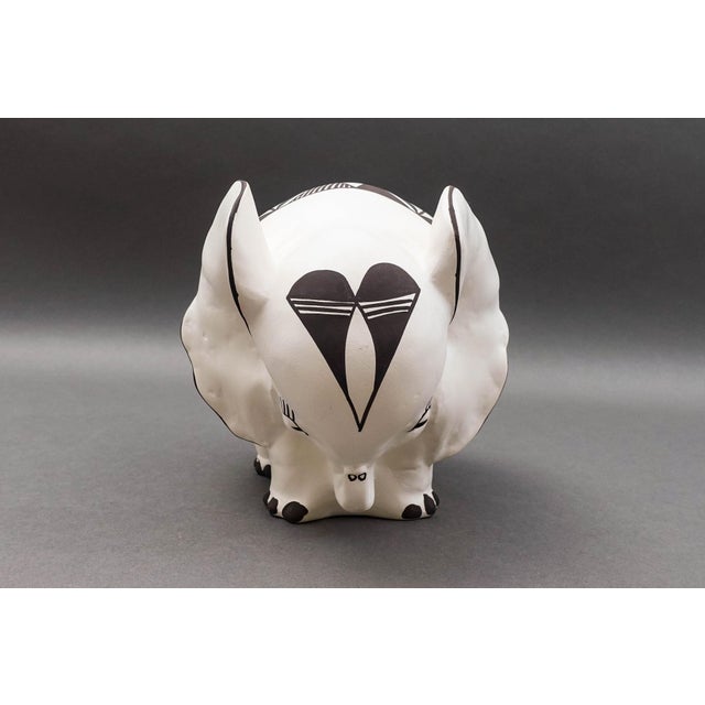 Native American Mid 20th Century Acoma Pueblo Native American Rlc Signed Vintage Elephant Pottery Figurine Effigy For Sale - Image 3 of 8