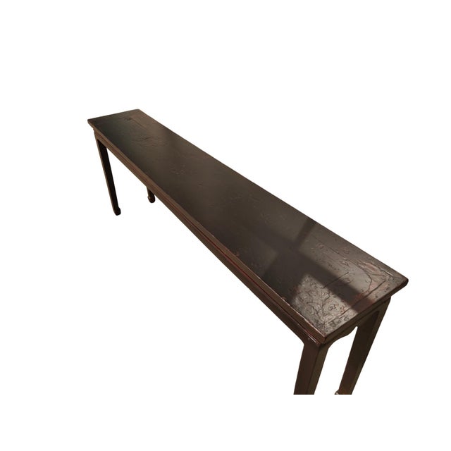 19th Century Chinese Elm 90" Long Console Table For Sale - Image 4 of 5