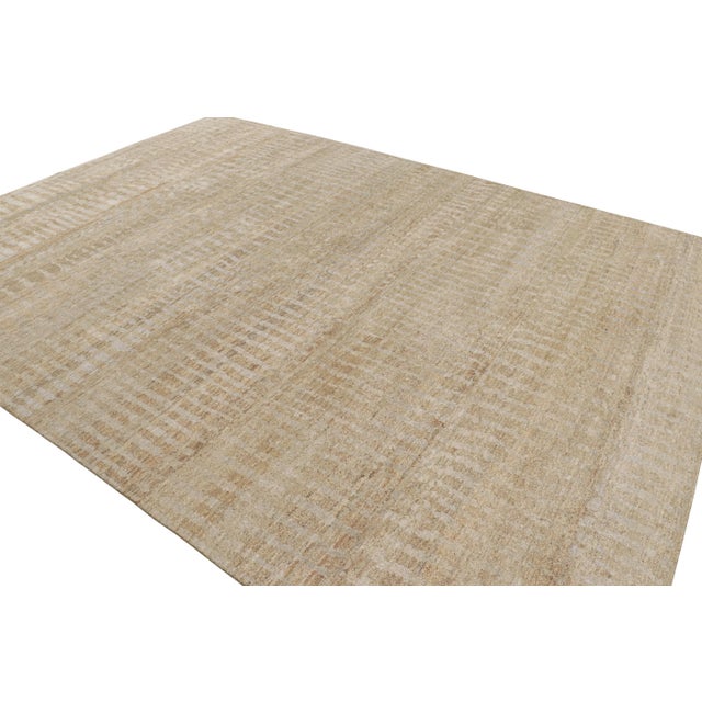 2010s Rug & Kilim’s Contemporary Textural Rug in Beige-Brown and Gray Tones For Sale - Image 5 of 8