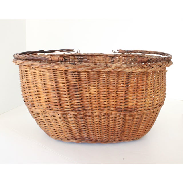 Rustic European 19th C. Antique French Gathering Harvest Basket/LRG For Sale - Image 3 of 5