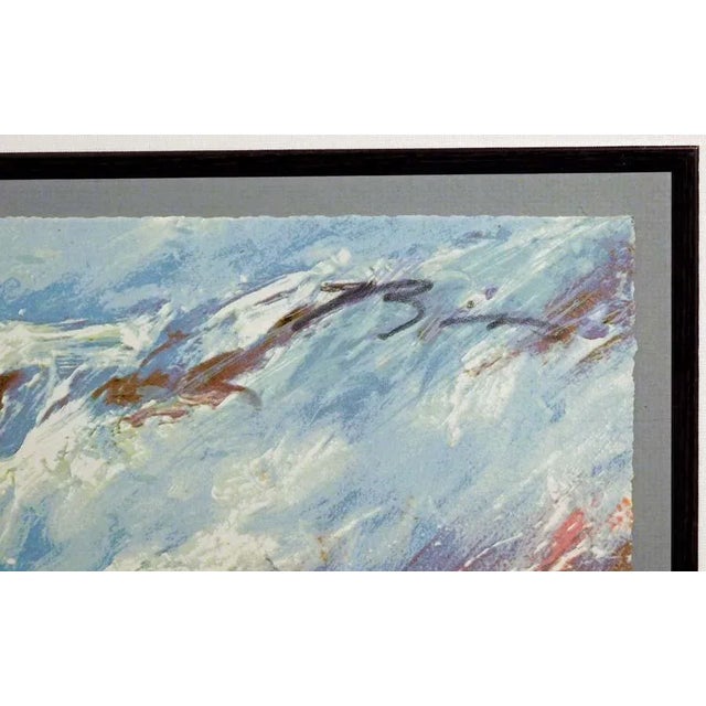 Earl Biss "Morning Glory Boys in Blue" Serigraph Art on Paper Hand Signed Framed For Sale - Image 4 of 4