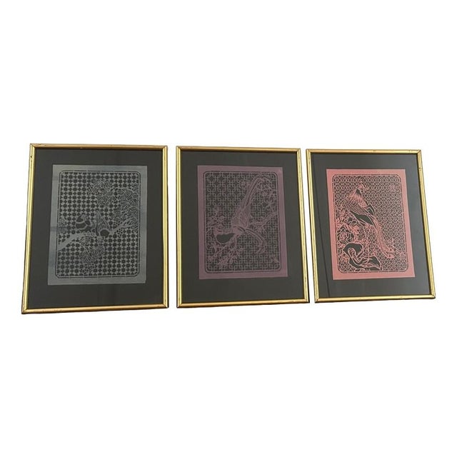 Jiǎnzhǐ Decoupage Artworks with Birds, Set of 3 For Sale - Image 10 of 10