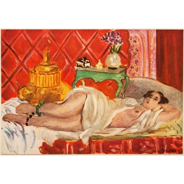 Red 1940s After Henri Matisse "Red Odalisque", First Edition Period Swiss Lithograph For Sale - Image 8 of 8