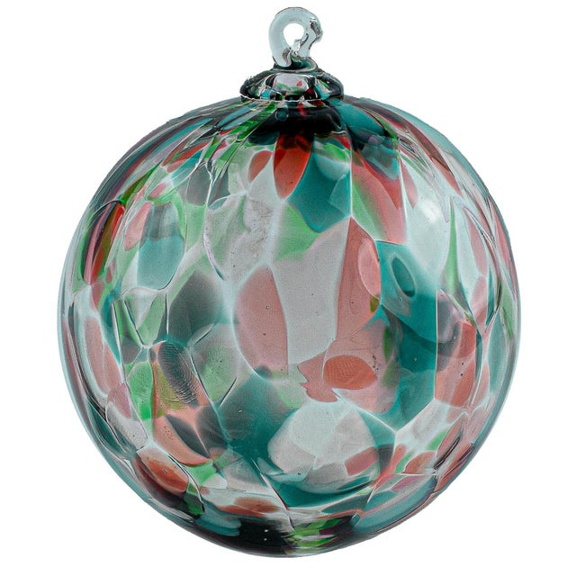 Christmas Handmade Glass Ornament Set Round mold, Set of 6 Chairish
