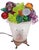 A rare find, a vintage frosted glass fruit basket lamp from Czechoslovakia. Frosted and etched crystal glass basket base...