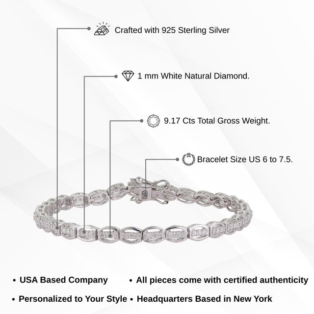 Luxury Open Work Round Cut Diamond Tennis Bracelet for Women - New Year Gift For Sale - Image 9 of 13