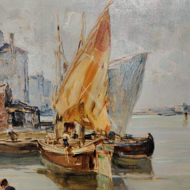 1960s Angelo Brombo, Riva Di Pellestrina, Venice, 1960, Oil on Canvas, Framed For Sale - Image 5 of 18