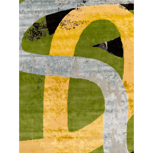 Contemporary Indian Hand-Knotted Rug by DSV Carpets For Sale - Image 3 of 5